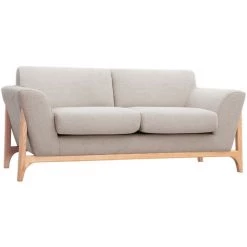 MILIBOO Canapé Scandinave 2 Places En Tissu Effet Velours Texturé Beige Et Frêne ASAKO - Beige Velours -France MILIBOO Soldes 2022 67712648 2