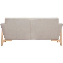 MILIBOO Canapé Scandinave 2 Places En Tissu Effet Velours Texturé Beige Et Frêne ASAKO - Beige Velours -France MILIBOO Soldes 2022 67712648 4