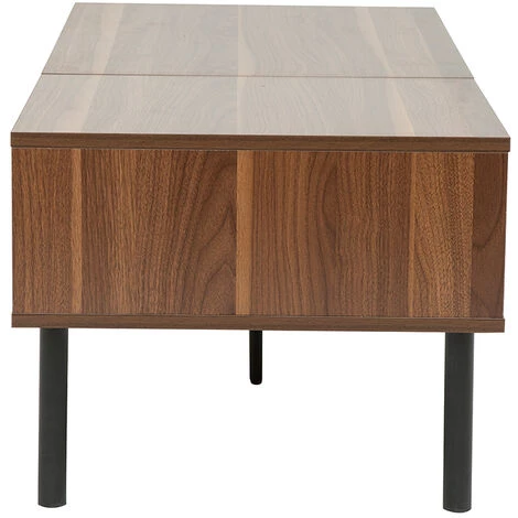 MILIBOO Table Basse Relevable En Bois Foncé Et Métal L100 Cm KANE - Noyer 6 MILIBOO Table Basse Relevable En Bois Foncé Et Métal L100 Cm KANE - Noyer – Image 4