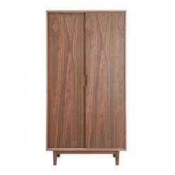 MILIBOO Armoire Vintage Noyer 2 Portes Coulissantes L95 Cm ARGAN - Noyer