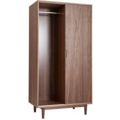 MILIBOO Armoire Vintage Noyer 2 Portes Coulissantes L95 Cm ARGAN - Noyer -France MILIBOO Soldes 2022 67712892 3