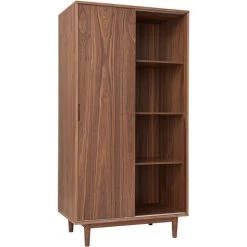 MILIBOO Armoire Vintage Noyer 2 Portes Coulissantes L95 Cm ARGAN - Noyer -France MILIBOO Soldes 2022 67712892 4