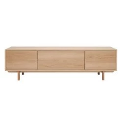 MILIBOO Meuble TV Scandinave Bois Clair L180cm SID - Naturel