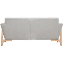 MILIBOO Canapé Scandinave 2 Places En Tissu Effet Velours Texturé Gris Clair Et Frêne ASAKO - Gris Clair Velours -France MILIBOO Soldes 2022 67712990 4