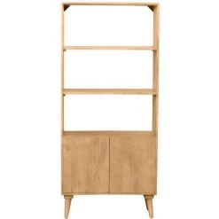 MILIBOO Bibliothèque Gravée En Manguier Massif RUBIA - Naturel