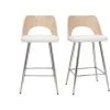 MILIBOO Tabourets De Bar Design Bois Et Blanc H66.5 (lot De 2) FALCOM - Bois Clair / Blanc -France MILIBOO Soldes 2022 68691601 1