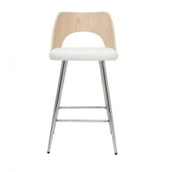 MILIBOO Tabourets De Bar Design Bois Et Blanc H66.5 (lot De 2) FALCOM - Bois Clair / Blanc -France MILIBOO Soldes 2022 68691601 2