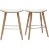 MILIBOO Tabourets De Bar Bois Clair Et Blanc H65 Cm (lot De 2) MEADOW - Bois Clair / Blanc -France MILIBOO Soldes 2022 68691606 1