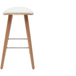 MILIBOO Tabourets De Bar Bois Clair Et Blanc H65 Cm (lot De 2) MEADOW - Bois Clair / Blanc -France MILIBOO Soldes 2022 68691606 4