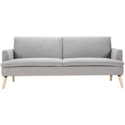 MILIBOO Canapé Convertible Scandinave 3 Places Gris Clair STEWART - Gris Perle