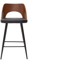 MILIBOO Tabourets De Bar Design Noir Et Noyer H66.5 (lot De 2) FALCOM - Noyer / Noir -France MILIBOO Soldes 2022 68691621 2
