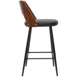 MILIBOO Tabourets De Bar Design Noir Et Noyer H66.5 (lot De 2) FALCOM - Noyer / Noir -France MILIBOO Soldes 2022 68691621 4