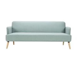 MILIBOO Canapé Convertible Scandinave 3 Places Vert Lagon Et Bois Clair JAGGER - Vert Lagon