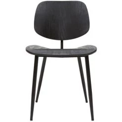 MILIBOO Chaises En Bois Noir Et Métal Noir (lot De 2) TOBIAS - Noir -France MILIBOO Soldes 2022 68691624 2