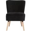 MILIBOO Fauteuil En Velours Noir Et Bois Clair KAHLO - Noir Velours -France MILIBOO Soldes 2022 68691625 1
