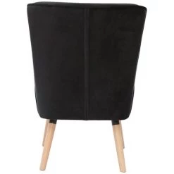 MILIBOO Fauteuil En Velours Noir Et Bois Clair KAHLO - Noir Velours -France MILIBOO Soldes 2022 68691625 4