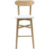 MILIBOO Tabouret De Bar Vintage Bois Clair Et Blanc H75 Cm DOVE - Blanc -France MILIBOO Soldes 2022 69017884 1