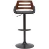 MILIBOO Tabouret De Bar Relevable Design Noir Et Noyer PERNIK - Noyer / Noir -France MILIBOO Soldes 2022 69017931 1