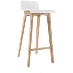 MILIBOO Tabourets De Bar Scandinaves Blancs Et Bois Clair H75 Cm (lot De 2) BALTIK - Blanc -France MILIBOO Soldes 2022 69017932 3