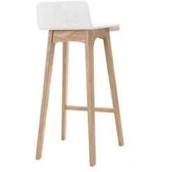 MILIBOO Tabourets De Bar Scandinaves Blancs Et Bois Clair H75 Cm (lot De 2) BALTIK - Blanc -France MILIBOO Soldes 2022 69017932 4