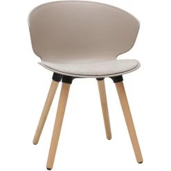 MILIBOO Chaises Design Taupe Et Bois Clair (lot De 2) WING - Taupe -France MILIBOO Soldes 2022 69017965 3