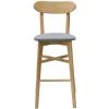 MILIBOO Tabouret De Bar Vintage Bois Clair Et Gris Clair H75 Cm DOVE - Gris Clair -France MILIBOO Soldes 2022 69018366 1