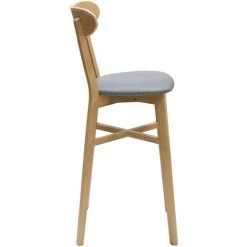MILIBOO Tabouret De Bar Vintage Bois Clair Et Gris Clair H75 Cm DOVE - Gris Clair -France MILIBOO Soldes 2022 69018366 3