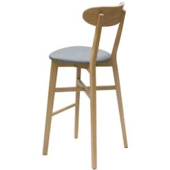MILIBOO Tabouret De Bar Vintage Bois Clair Et Gris Clair H75 Cm DOVE - Gris Clair -France MILIBOO Soldes 2022 69018366 4