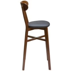 MILIBOO Tabouret De Bar Vintage Noyer Et Noir H75 Cm DOVE - Noir -France MILIBOO Soldes 2022 69018367 3