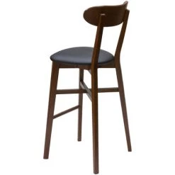 MILIBOO Tabouret De Bar Vintage Noyer Et Noir H75 Cm DOVE - Noir -France MILIBOO Soldes 2022 69018367 4
