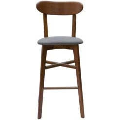 MILIBOO Tabouret De Bar Vintage Noyer Et Gris Anthracite H75 Cm DOVE - Gris Anthracite