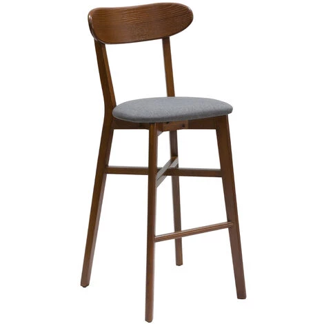 MILIBOO Tabouret De Bar Vintage Noyer Et Gris Anthracite H75 Cm DOVE - Gris Anthracite 4 MILIBOO Tabouret De Bar Vintage Noyer Et Gris Anthracite H75 Cm DOVE - Gris Anthracite – Image 2