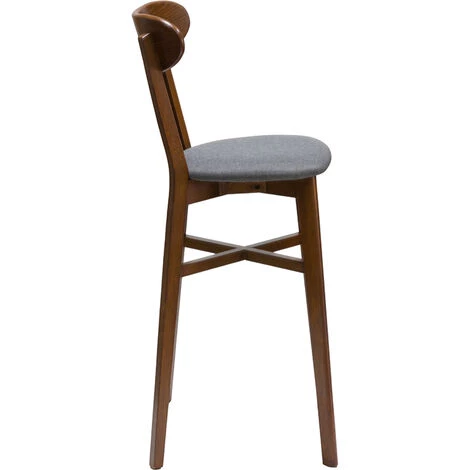 MILIBOO Tabouret De Bar Vintage Noyer Et Gris Anthracite H75 Cm DOVE - Gris Anthracite 5 MILIBOO Tabouret De Bar Vintage Noyer Et Gris Anthracite H75 Cm DOVE - Gris Anthracite – Image 3