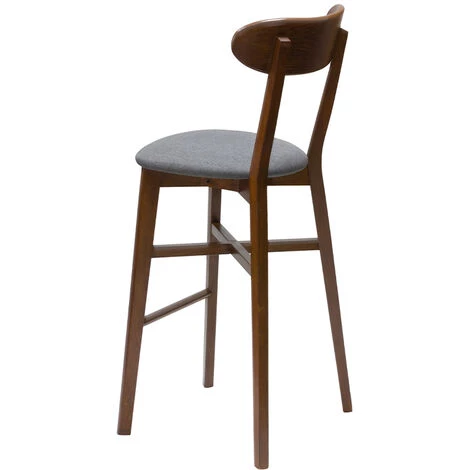 MILIBOO Tabouret De Bar Vintage Noyer Et Gris Anthracite H75 Cm DOVE - Gris Anthracite 6 MILIBOO Tabouret De Bar Vintage Noyer Et Gris Anthracite H75 Cm DOVE - Gris Anthracite – Image 4