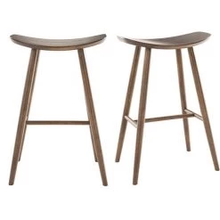 MILIBOO Tabourets De Bar Design Noyer H72 Cm (lot De 2) DEMORY - Noyer