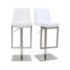 MILIBOO Tabourets De Bar Relevables Blanc Et Acier Chromé (lot De 2) KYLE - Blanc -France MILIBOO Soldes 2022 69018371 1