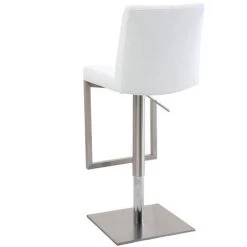 MILIBOO Tabourets De Bar Relevables Blanc Et Acier Chromé (lot De 2) KYLE - Blanc -France MILIBOO Soldes 2022 69018371 4