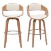 MILIBOO Tabourets De Bar Scandinaves Pivotants 360° En Bois Clair H67 Cm GAO - Bois Clair / Blanc -France MILIBOO Soldes 2022 69280319 1