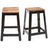 MILIBOO Tabourets De Bar Industriels En Métal Noir Et Bois H65 Cm (lot De 2) NICK - Noir -France MILIBOO Soldes 2022 69280734 1