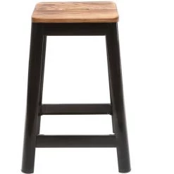 MILIBOO Tabourets De Bar Industriels En Métal Noir Et Bois H65 Cm (lot De 2) NICK - Noir -France MILIBOO Soldes 2022 69280734 2