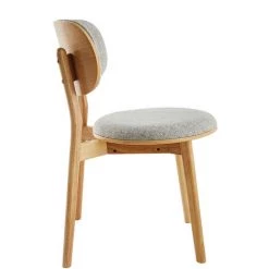 MILIBOO Chaises Scandinaves En Bois Clair Et Tissu Gris (lot De 2) FAUVETTE - Naturel -France MILIBOO Soldes 2022 69398815 4