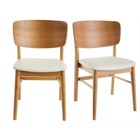 MILIBOO Chaises Bois Clair Et Blanc (lot De 2) SHELDON - Bois Clair / Blanc 3 MILIBOO Chaises Bois Clair Et Blanc (lot De 2) SHELDON - Bois Clair / Blanc