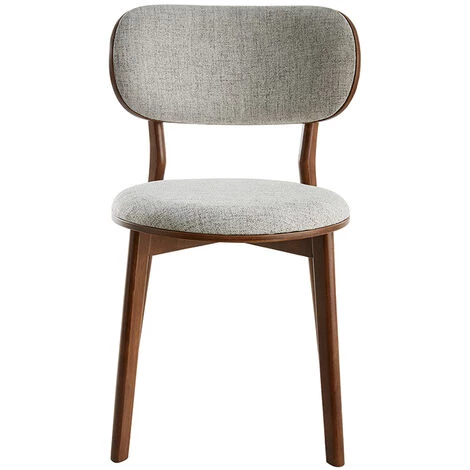 MILIBOO Chaises Scandinaves En Bois Foncé Et Tissu Gris (lot De 2) FAUVETTE - Noyer 4 MILIBOO Chaises Scandinaves En Bois Foncé Et Tissu Gris (lot De 2) FAUVETTE - Noyer – Image 2