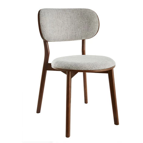 MILIBOO Chaises Scandinaves En Bois Foncé Et Tissu Gris (lot De 2) FAUVETTE - Noyer 5 MILIBOO Chaises Scandinaves En Bois Foncé Et Tissu Gris (lot De 2) FAUVETTE - Noyer – Image 3