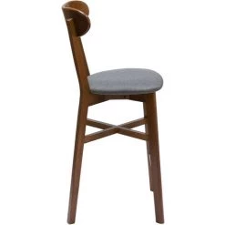 MILIBOO Tabouret De Bar Vintage Noyer Et Gris Anthracite H65 Cm DOVE - Gris Anthracite -France MILIBOO Soldes 2022 69399839 3