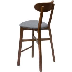 MILIBOO Tabouret De Bar Vintage Noyer Et Gris Anthracite H65 Cm DOVE - Gris Anthracite -France MILIBOO Soldes 2022 69399839 4