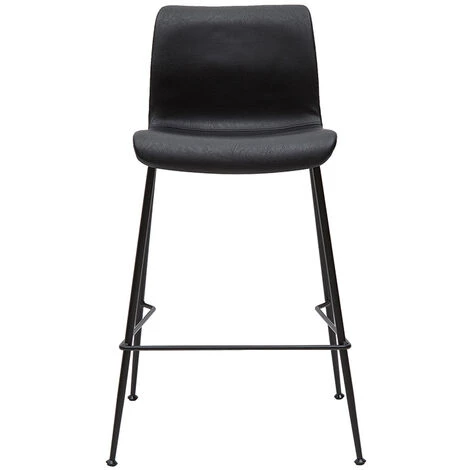MILIBOO Tabourets De Bar Fixes Noirs Aspect Vieilli Et Métal Noir H65 Cm (lot De 2) HAROLD - Noir 4 MILIBOO Tabourets De Bar Fixes Noirs Aspect Vieilli Et Métal Noir H65 Cm (lot De 2) HAROLD - Noir – Image 2