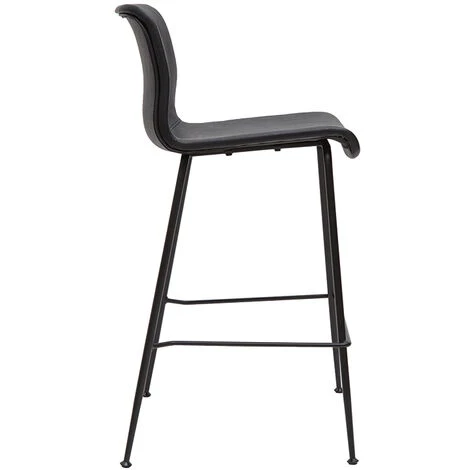 MILIBOO Tabourets De Bar Fixes Noirs Aspect Vieilli Et Métal Noir H65 Cm (lot De 2) HAROLD - Noir 6 MILIBOO Tabourets De Bar Fixes Noirs Aspect Vieilli Et Métal Noir H65 Cm (lot De 2) HAROLD - Noir – Image 4