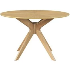 MILIBOO Table à Manger Design Ronde Chêne D120 Cm DIELLI - Chêne Clair