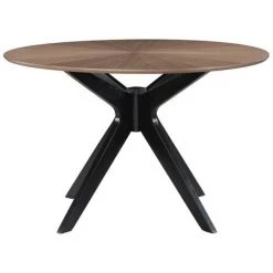 MILIBOO Table à Manger Design Ronde Noyer D120 Cm DIELLI - Noyer